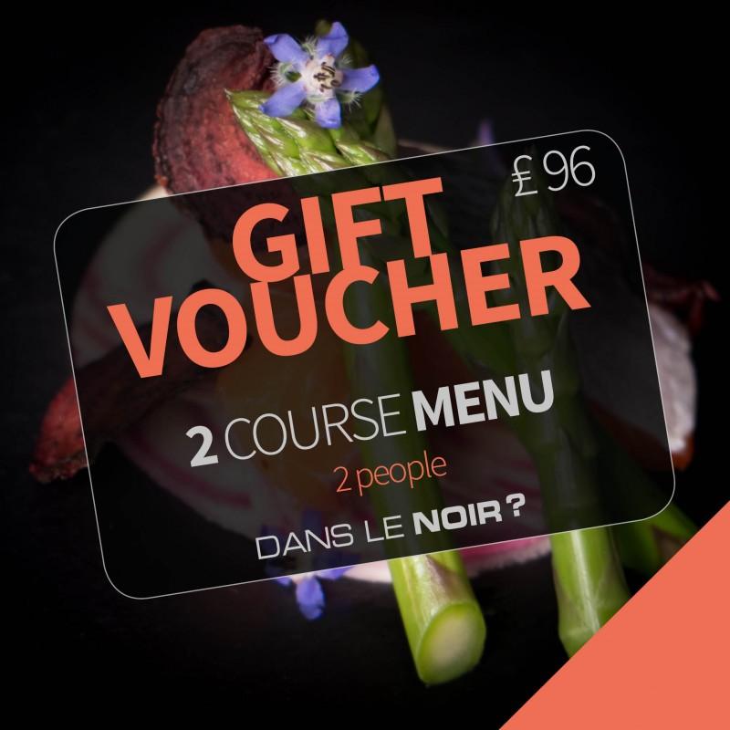 gift voucher two course menu 2 people