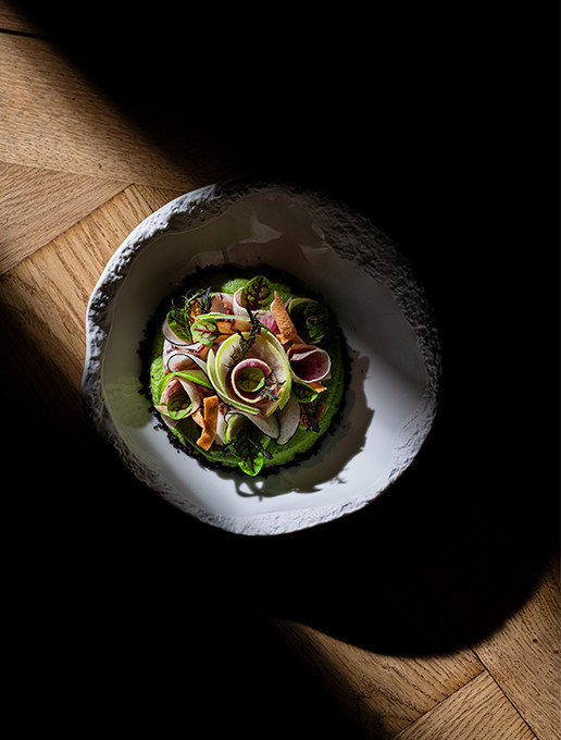 Entrée rafraîchissante servie lors de la Fête des Pères au restaurant Dans le Noir ?