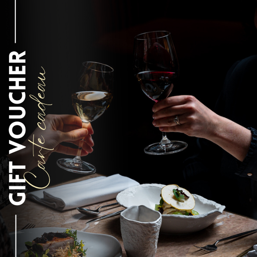 E-Carte Cadeau – Menu 2 Plats & 1 Verre de Vin – 2 Personnes