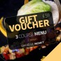 E-Gift voucher - Three course Menu - 1 person