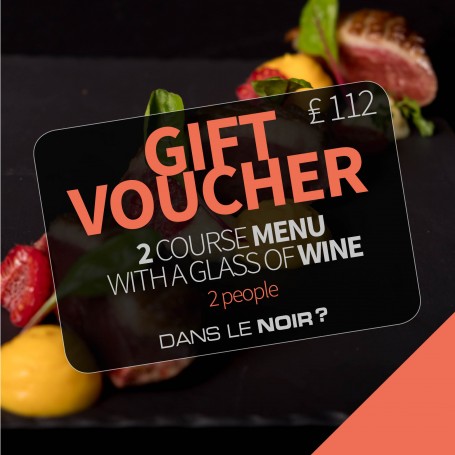 Gift voucher - Two course Menu & 1 glass of wine - 2 people