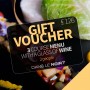 E-Gift voucher - Three course Menu & 1 glass of wine - 2 people